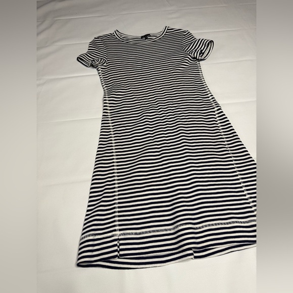 Theory Black and White Striped Mini Dress - Size M - Picture 1 of 6
